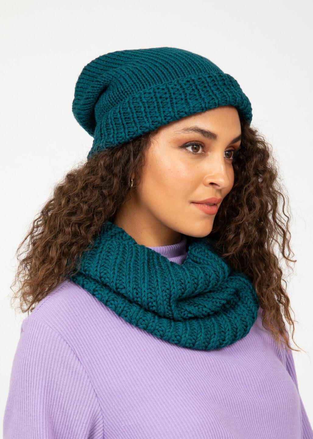 Teal Blue Merino Slouchy Beanie - Ethically Handmade - likemary