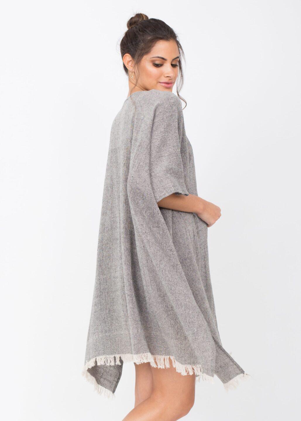Textured Cotton Kimono Kaftan - likemary