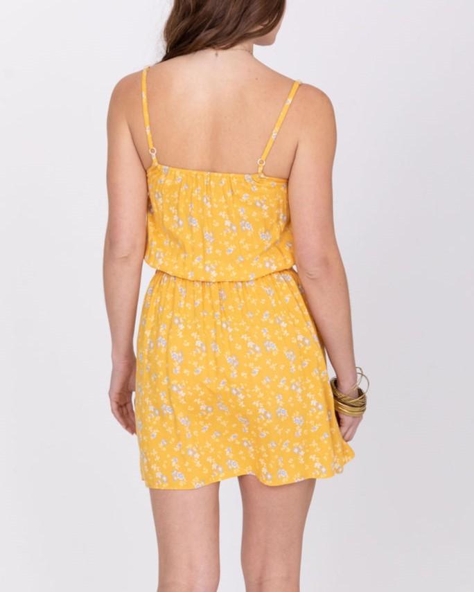 Very Mini Summer Dress in Yellow Floral Print - likemary