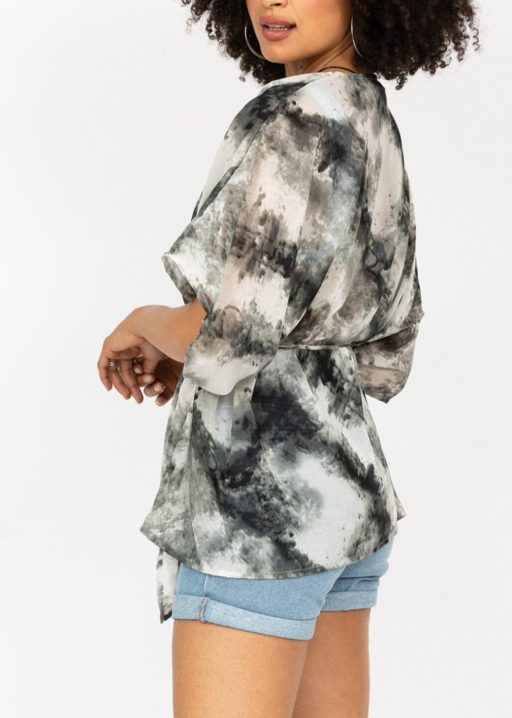 Burn Out Print Kimono Kaftan - likemary