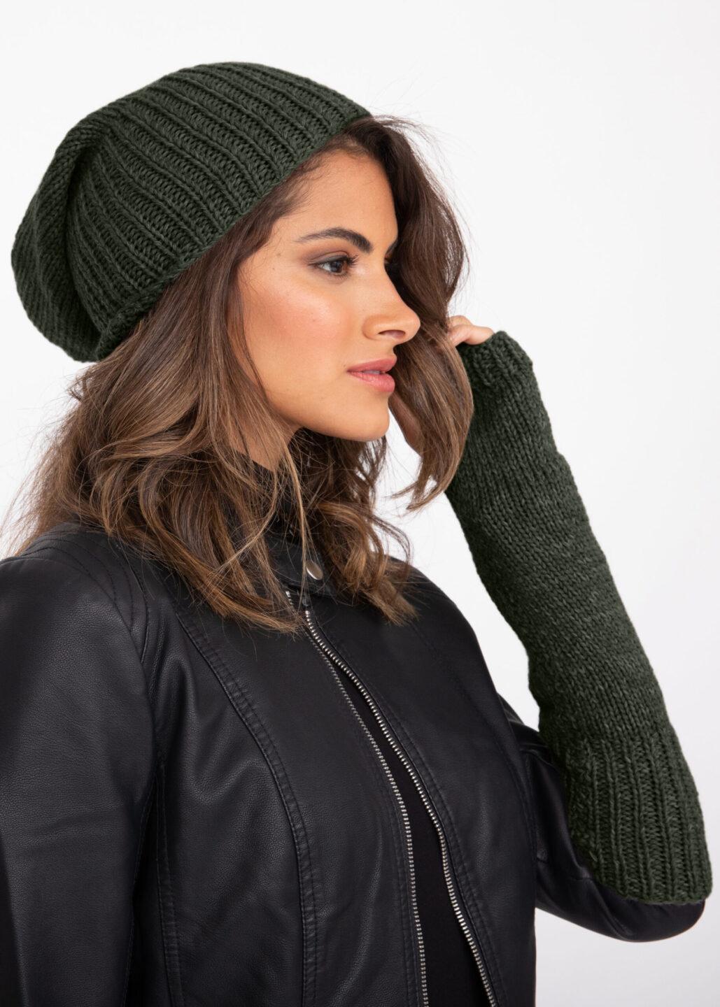Camo Green Merino Slouchy Beanie - Ethically Handmade - likemary