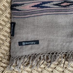 Ethically Handwoven Merino Wool Blanket Scarf in Mocha Brown Takhi - likemary