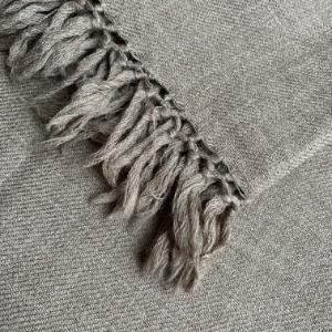 Ethically Handwoven Merino Wool Blanket Scarf in Mocha Brown Takhi - likemary