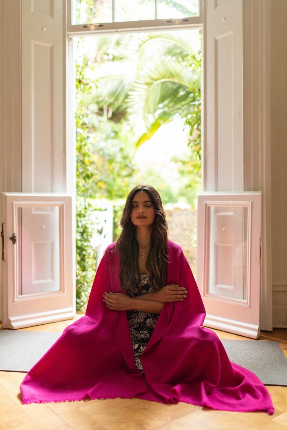 Ethically Handwoven Multi - Use Blanket Scarf Fuchsia Pink - likemary