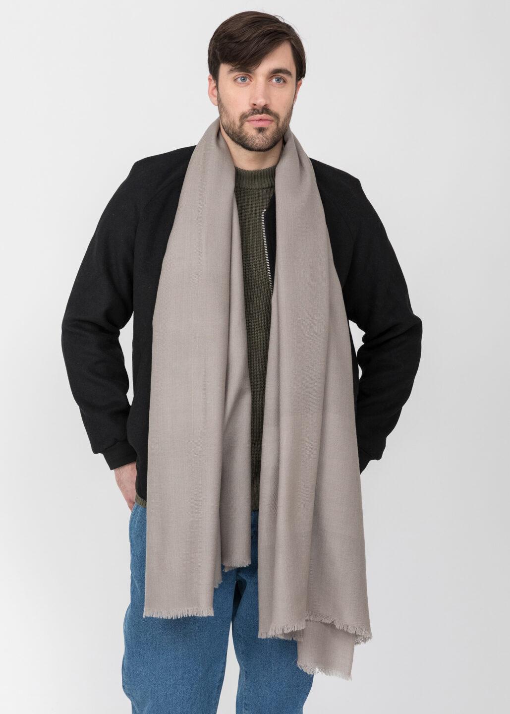 Kasa Merino Handwoven Oversize Scarf 100 X 200cm Mushroom