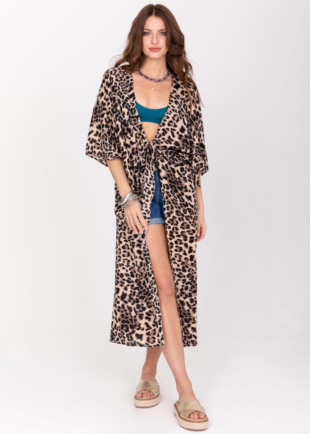 Maxi Leopard Print Kimono - likemary