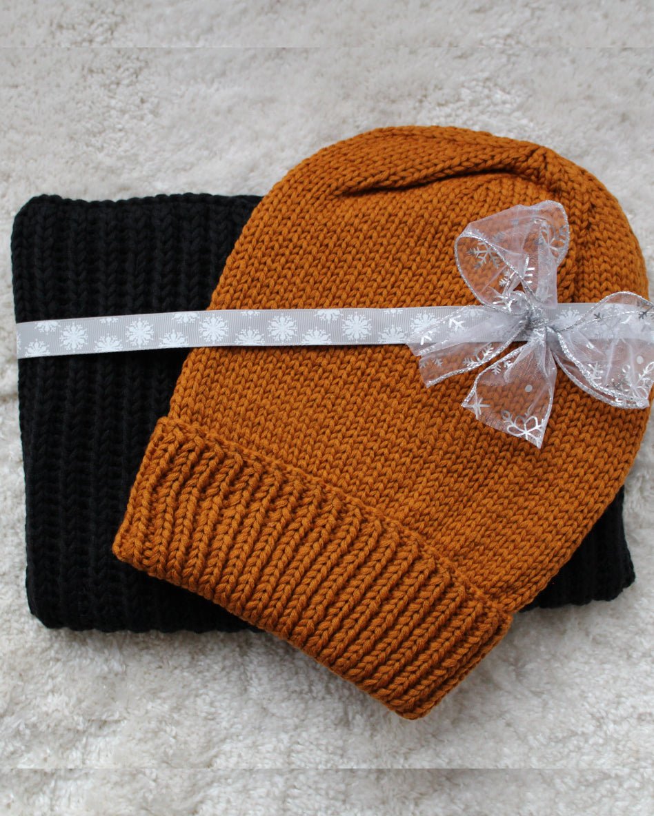 Merino Wool Knitted Infinity Snood Scarf â€“ Neck Warmer in Black - likemary