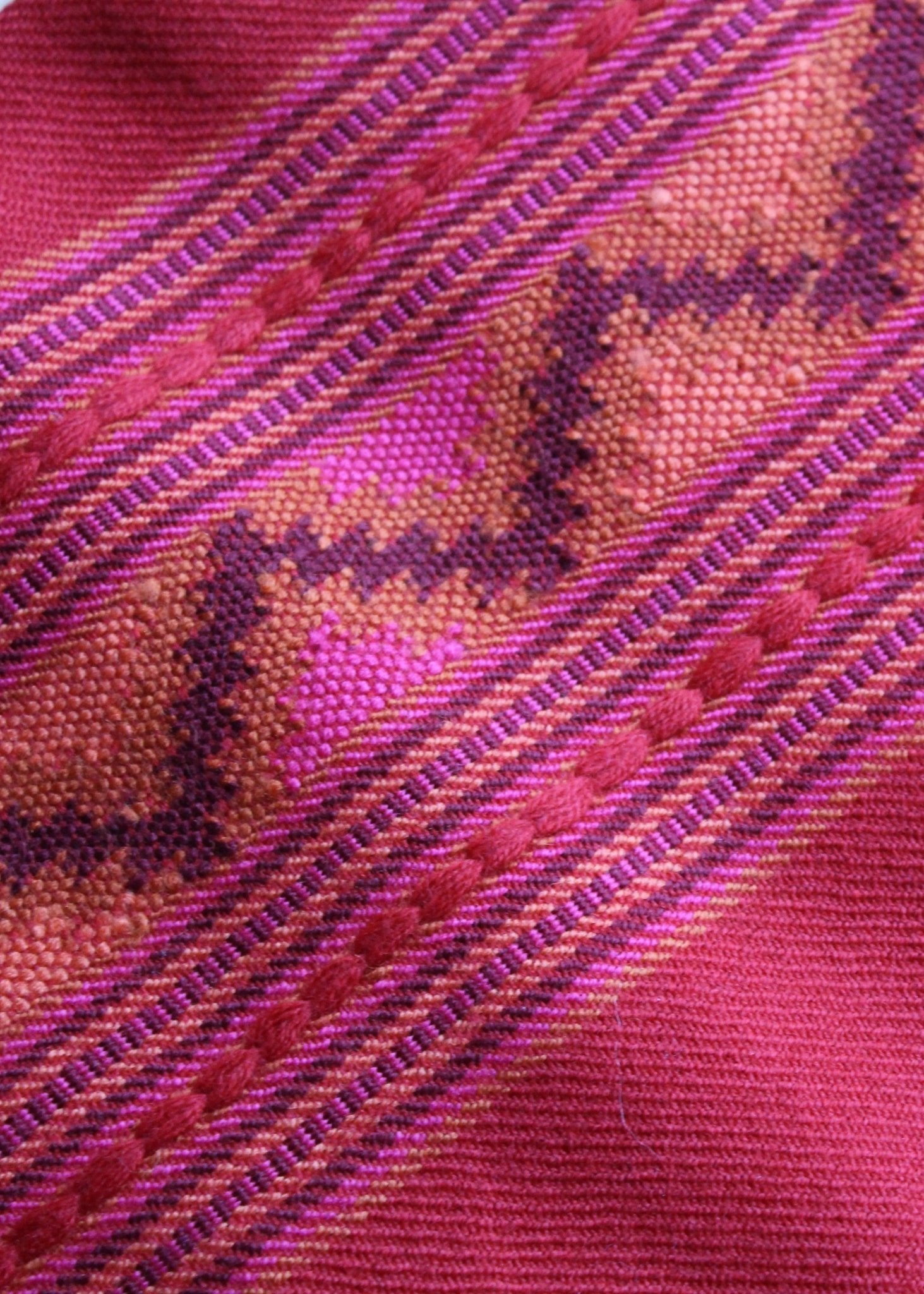 Merino Wool Red Stole Shawl with Himalaya Border - likemary