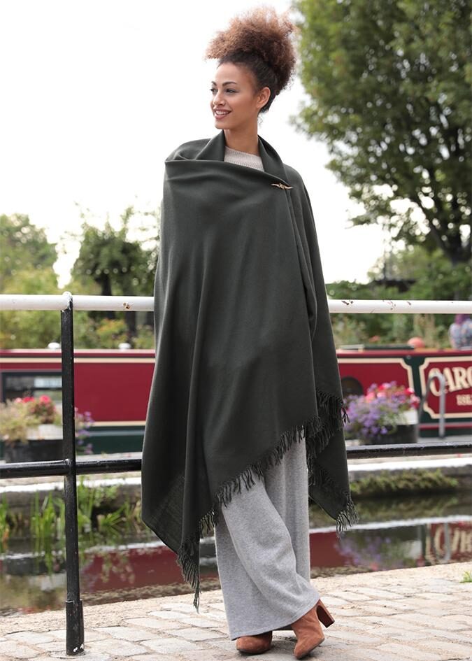 Multi - Use Handmade Blanket Scarf & Travel Wrap in Green - likemary