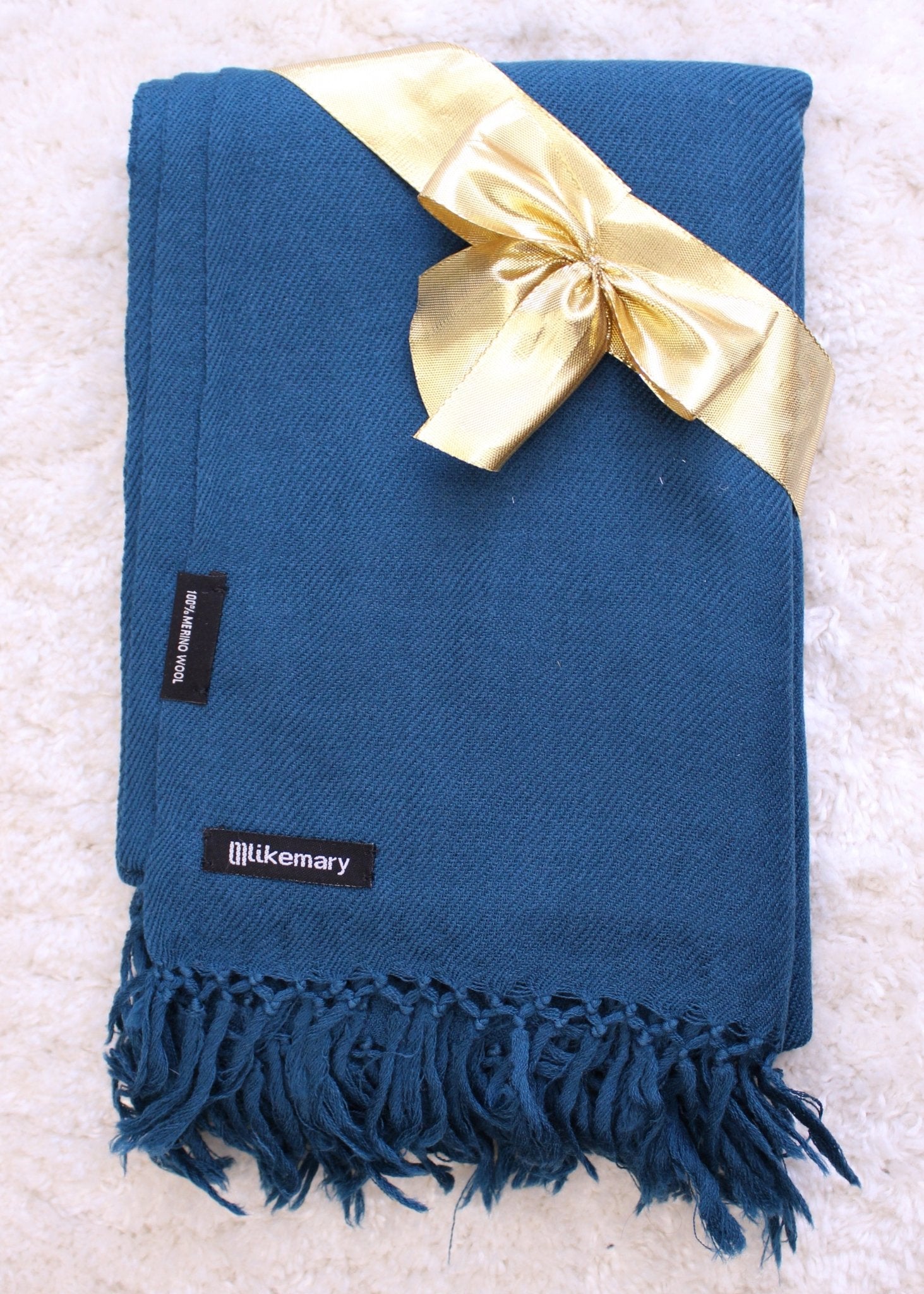Multi - Use Handmade Blanket Scarf & Travel Wrap in Peacock Teal - likemary