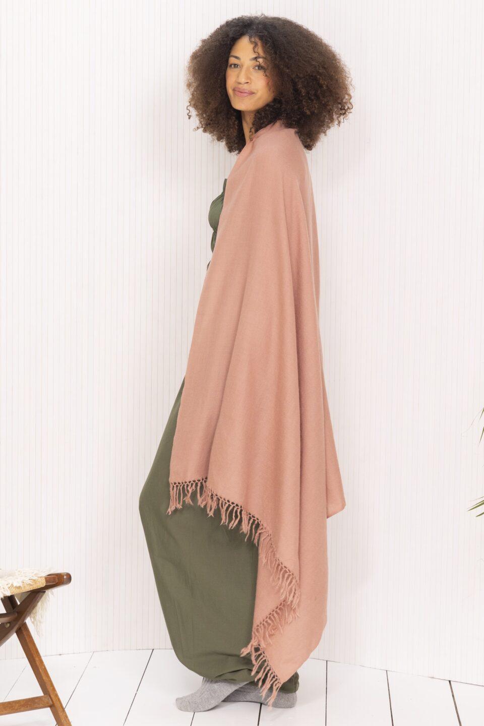 Multi - Use Handmade Shawl Scarf & Travel Wrap in Dusty Pink - likemary