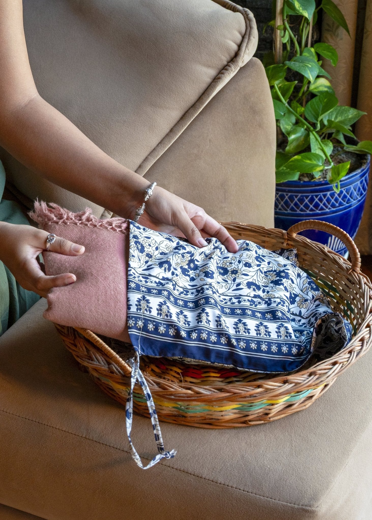 Multi - Use Handmade Shawl Scarf & Travel Wrap in Dusty Pink - likemary