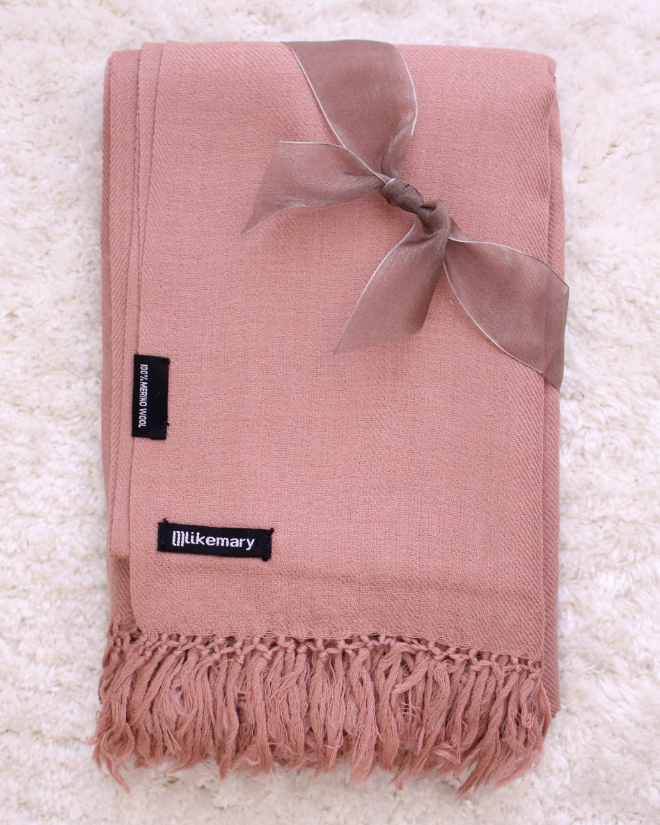Multi - Use Handmade Shawl Scarf & Travel Wrap in Dusty Pink - likemary