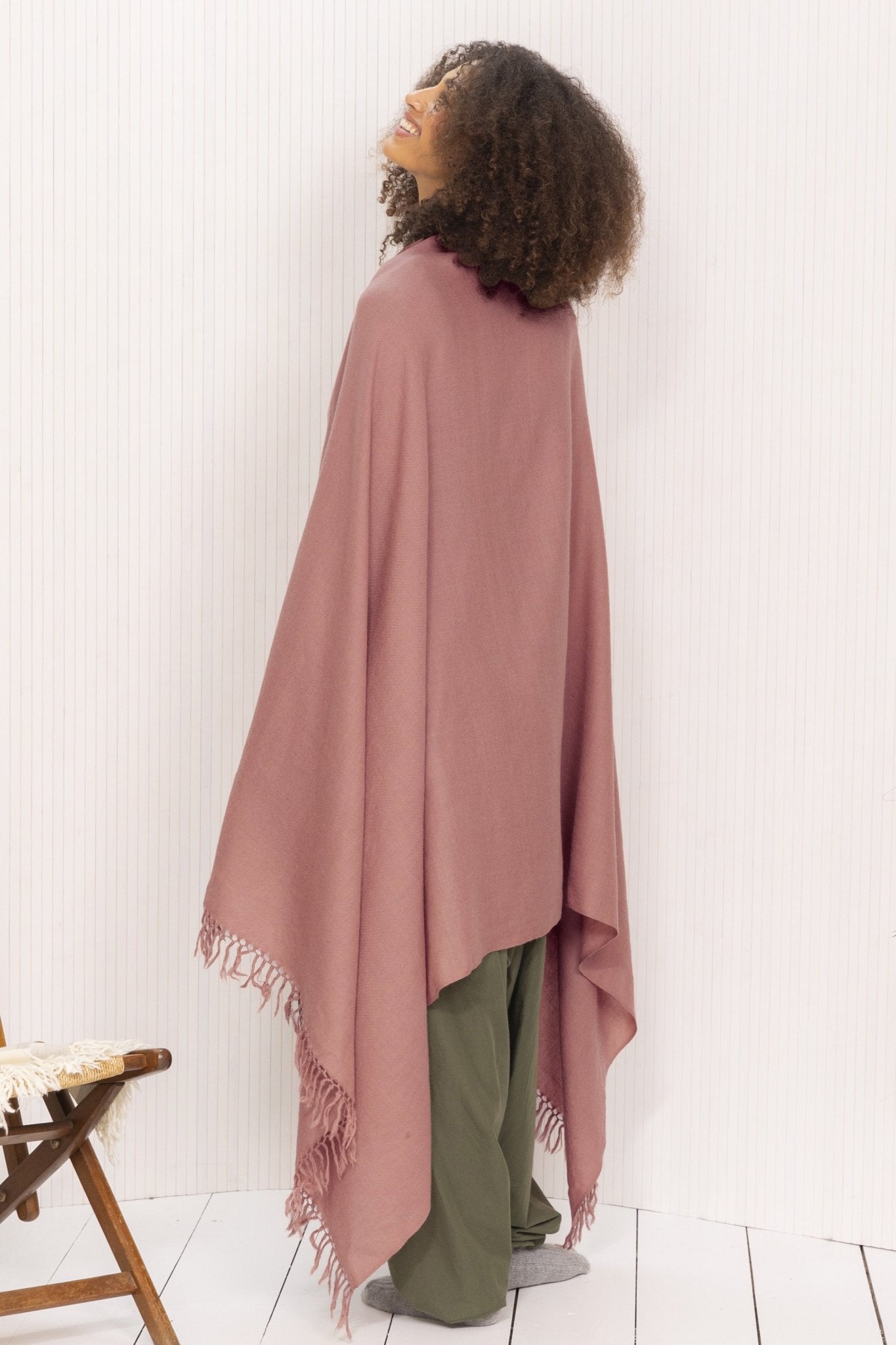 Multi - Use Handmade Shawl Scarf & Travel Wrap in Dusty Pink - likemary