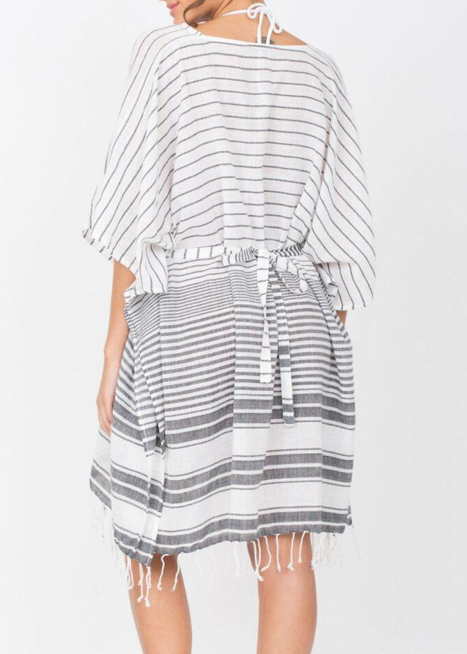 Nautical Stripes Woven Kaftan - likemary