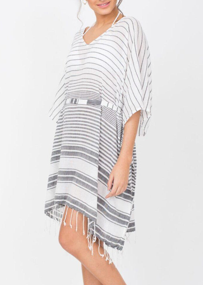 Nautical Stripes Woven Kaftan - likemary