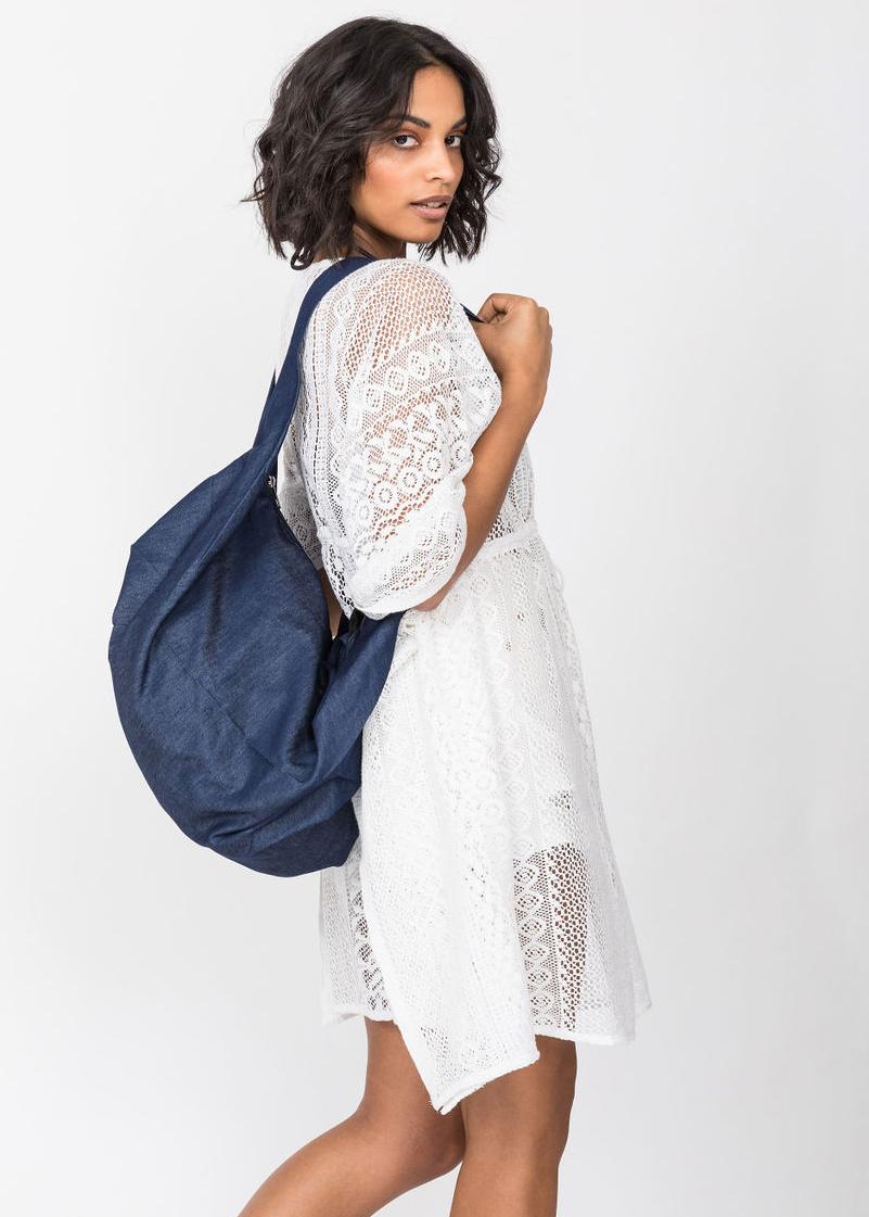 Reclaimed Multi - Wear Bag in Blue Denim - likemary