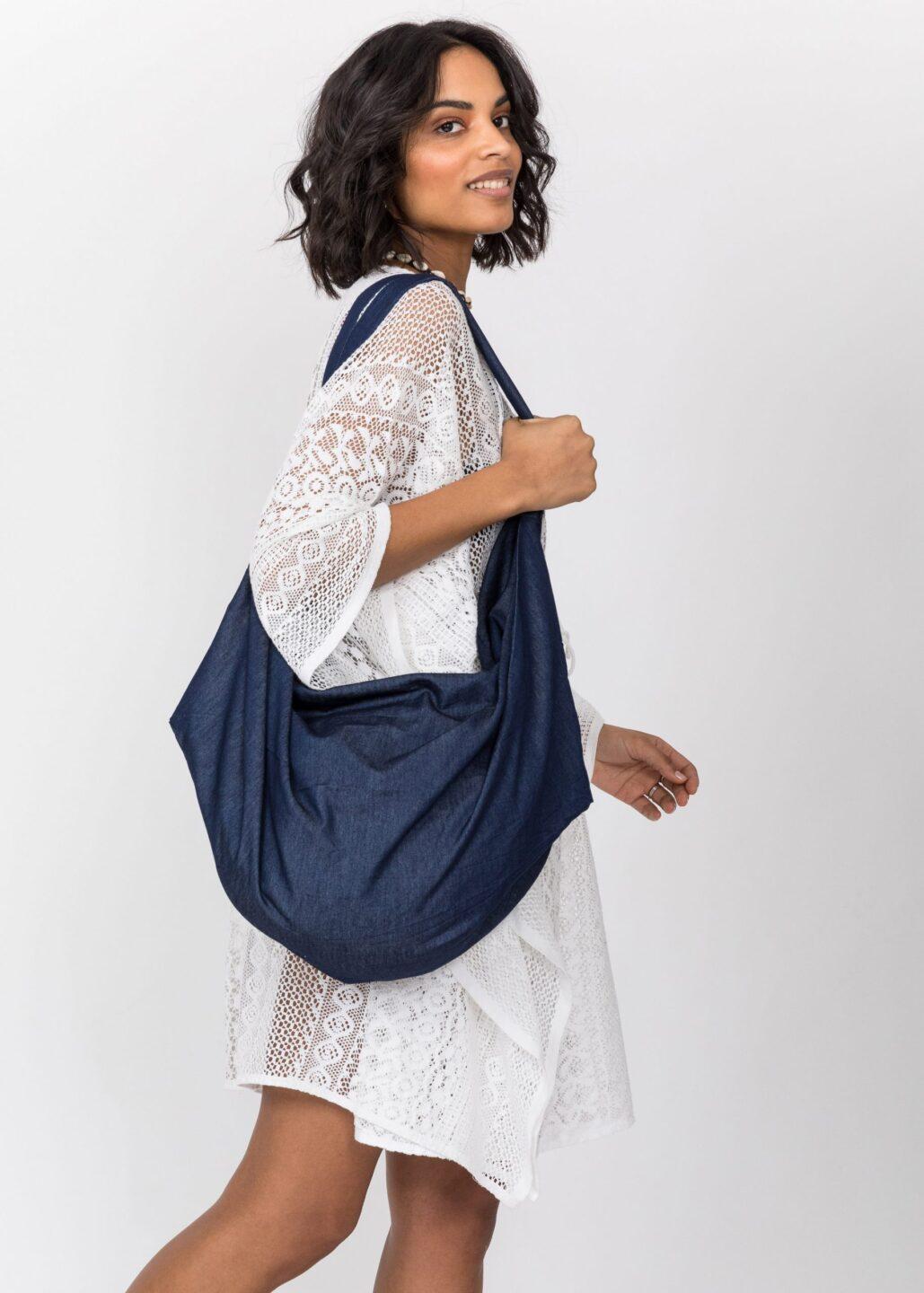 Reclaimed Multi - Wear Bag in Blue Denim - likemary