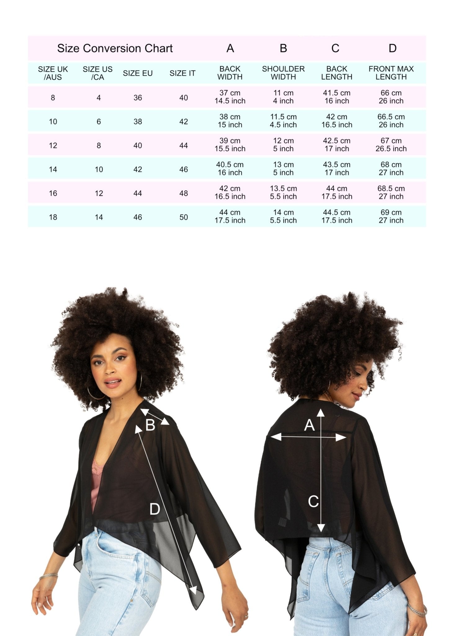 Sheer Chiffon Shrug Bolero Black - likemary