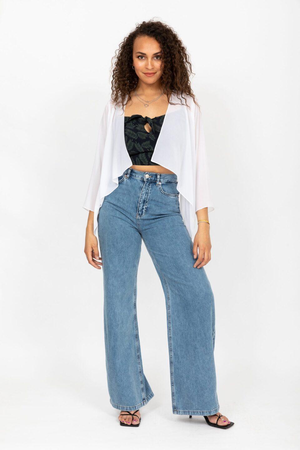 Sheer Chiffon Shrug Bolero White - likemary