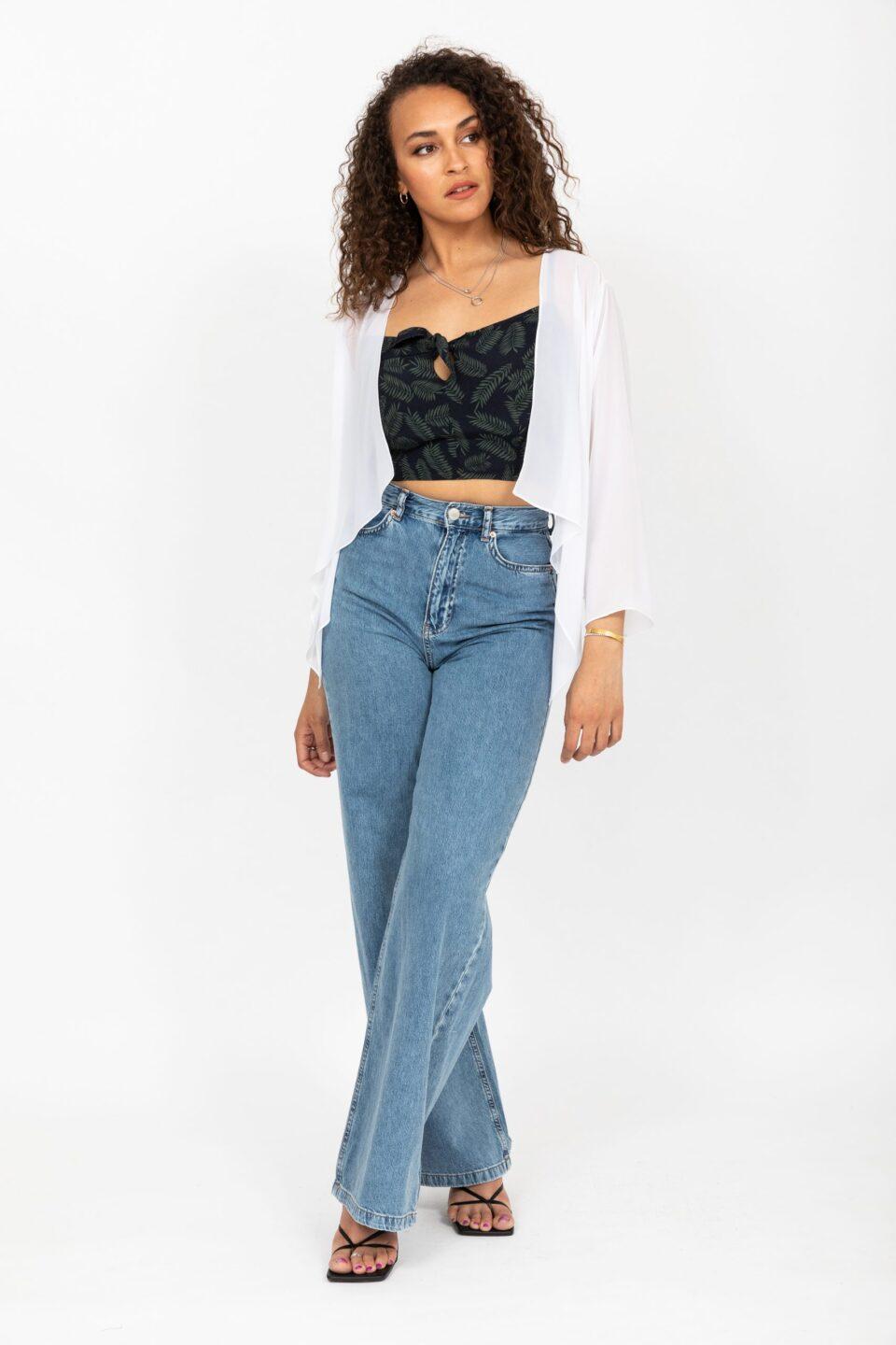 Sheer Chiffon Shrug Bolero White - likemary