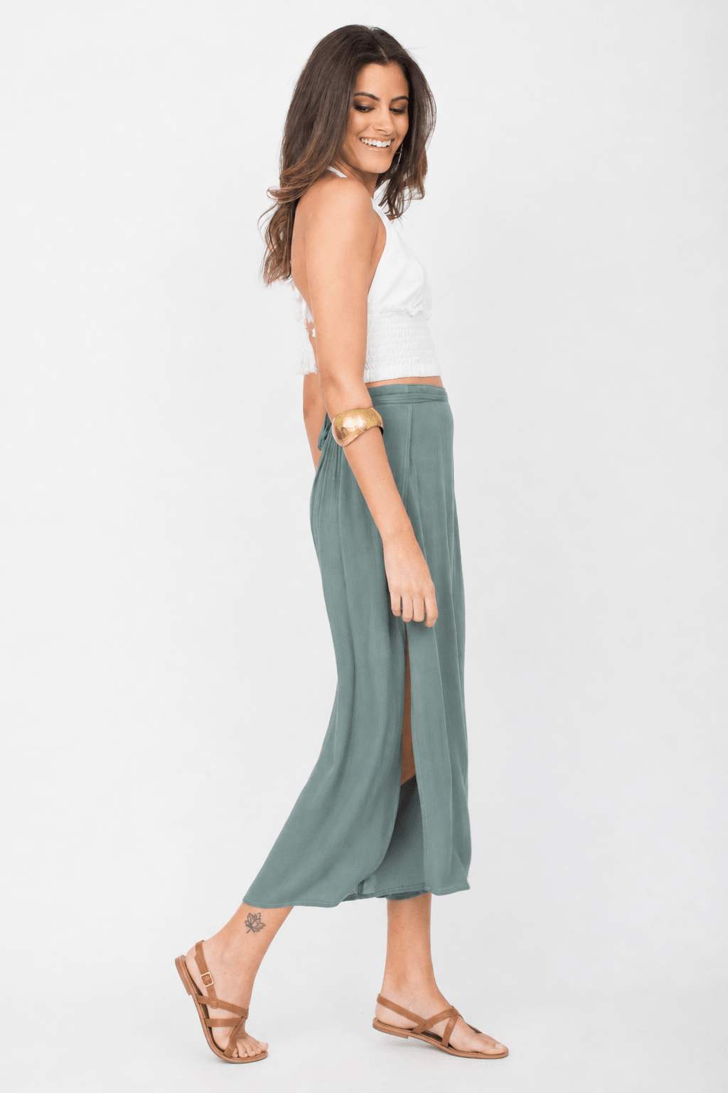 Sea Foam Green Elasticated Waist Trousers – clothing and accessories by likemary