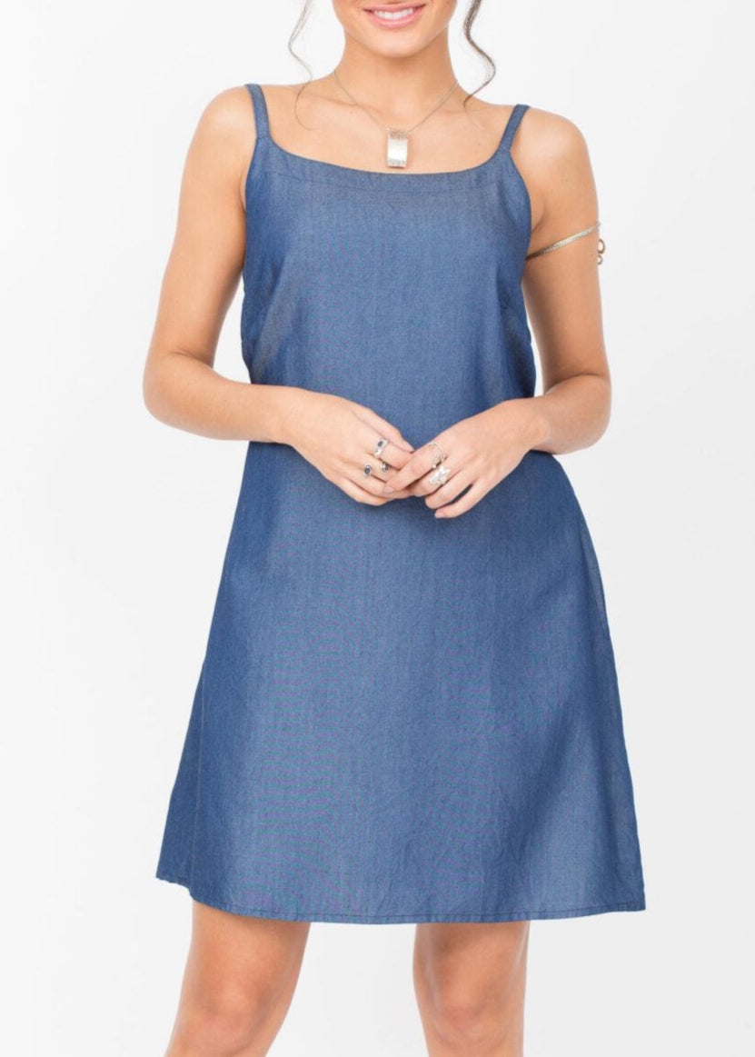 Summer Denim Slip Dress - likemary