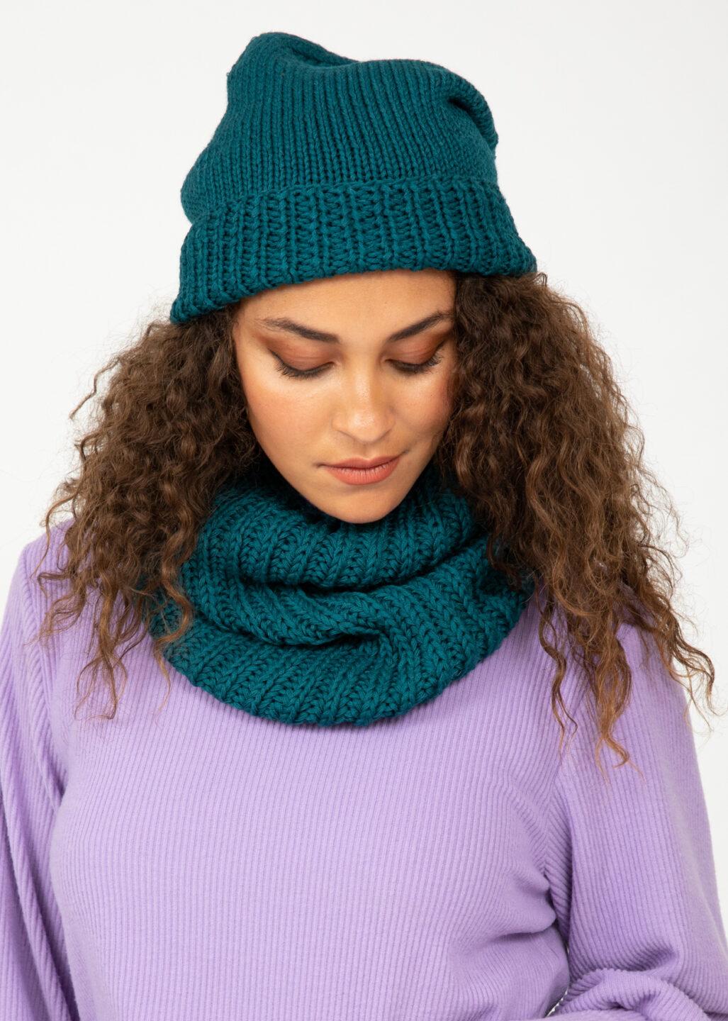 Teal Blue Merino Slouchy Beanie - Ethically Handmade - likemary