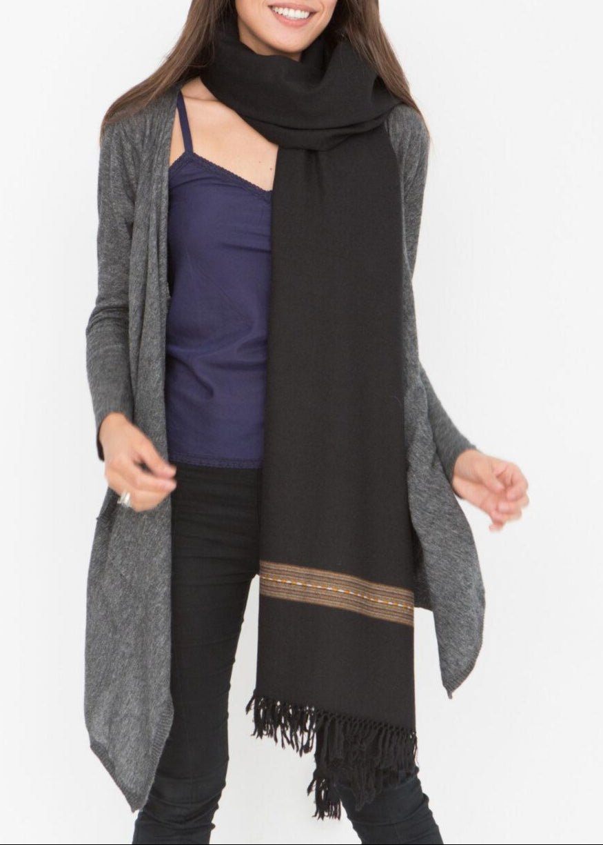 Wool Rich Waterfall Cardigan with Pockets – Charcoal Grey - likemary